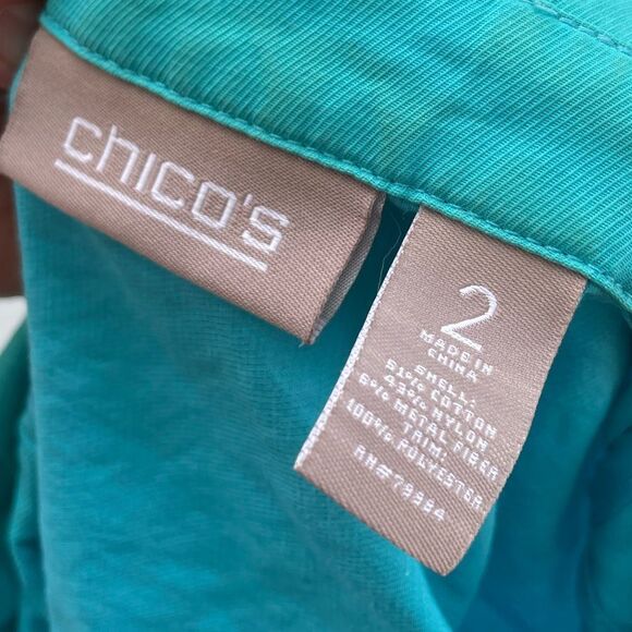 5 for $25🔥Chico's Blue Zip Front Jacket Size 2 (Large) - Picture 3 of 5